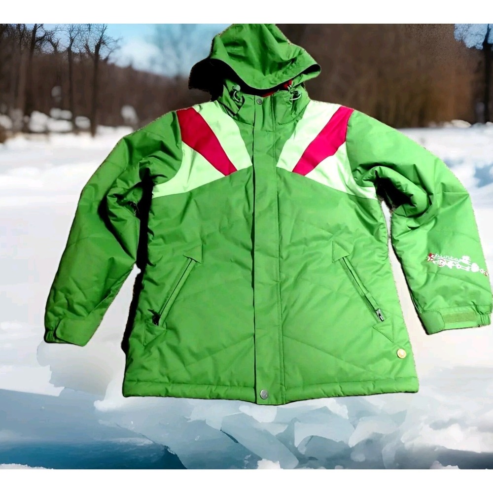 Burton Arctica Snowboard Jacket Girls XL Green Pink Excellent Insulated Hooded